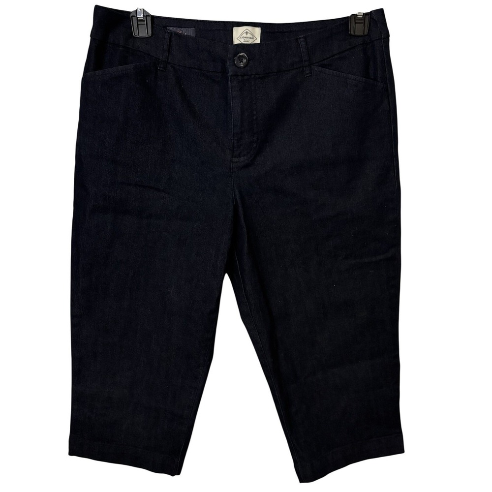 St. John's Bay Size 12 Woman's Capri's Navy Blue Denim Dark Wash Everyday Wear